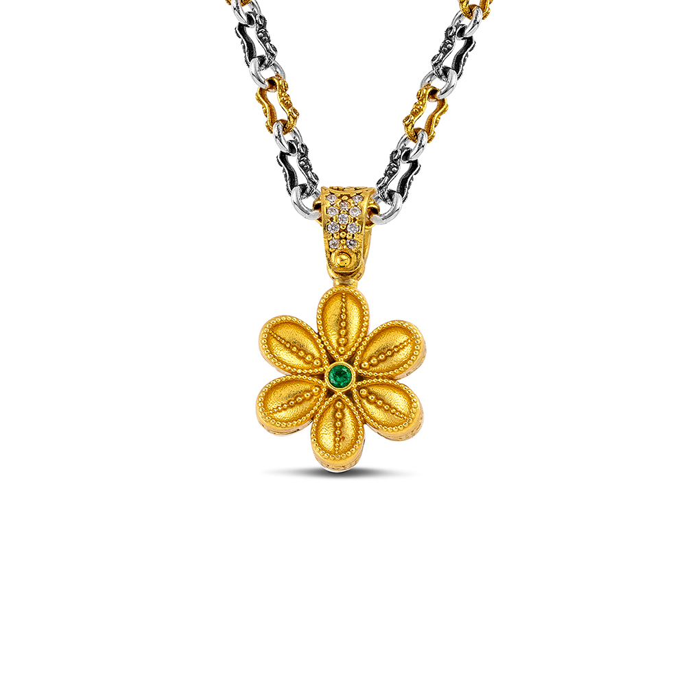 Sterling Silver Pendant with Zircon Stones M208-1