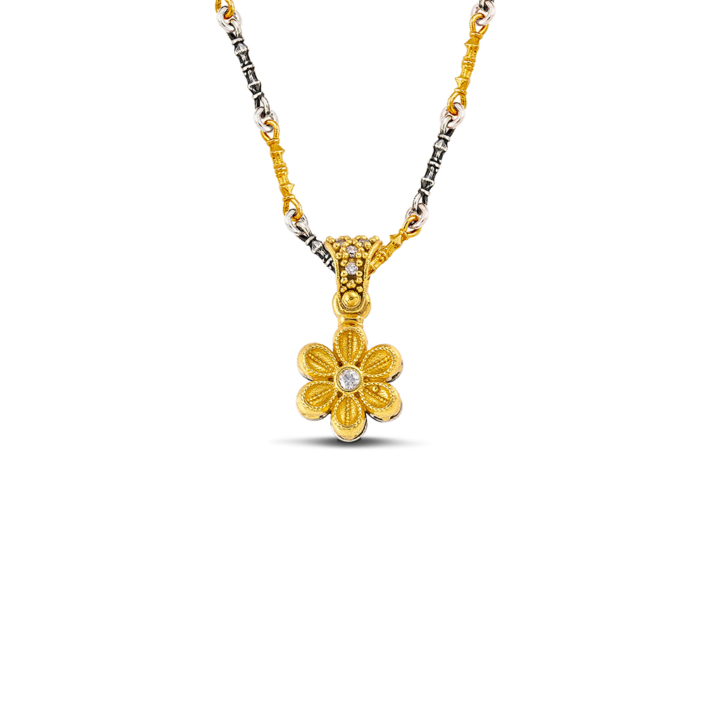 Sterling Silver Pendant with Zircon Stones M208-2