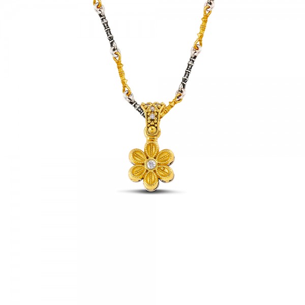 Sterling Silver Pendant with Zircon Stones M208-2