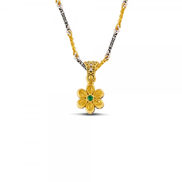 Sterling Silver Pendant with Zircon Stones M208-2