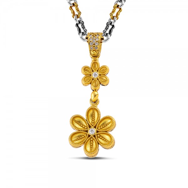 Sterling Silver Pendant with Zircon Stones M208-3