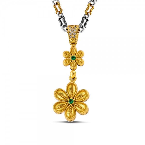 Sterling Silver Pendant with Zircon Stones M208-3