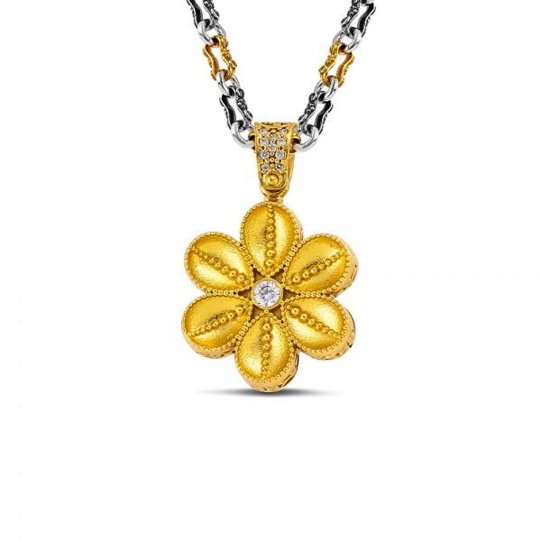 Sterling Silver Pendant with Zircon Stones M208