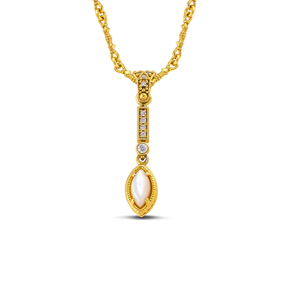 Sterling Silver Gold Plated Pendant with Gold Plated Chain M209-2NAV
