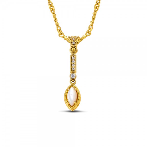 Sterling Silver Gold Plated Pendant with Gold Plated Chain M209-2NAV
