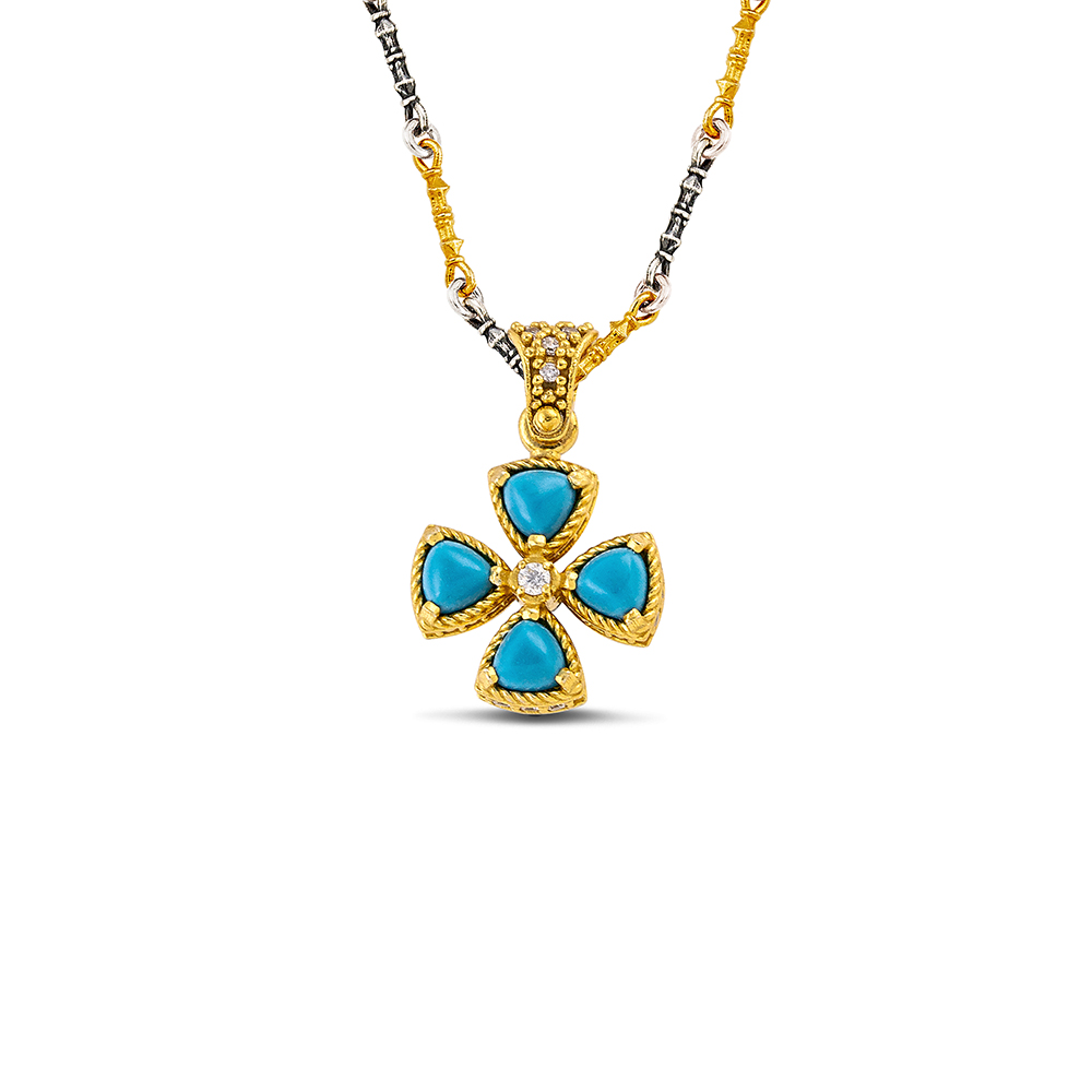 Sterling Silver Cross Pendant Without Chain M209-4TR3