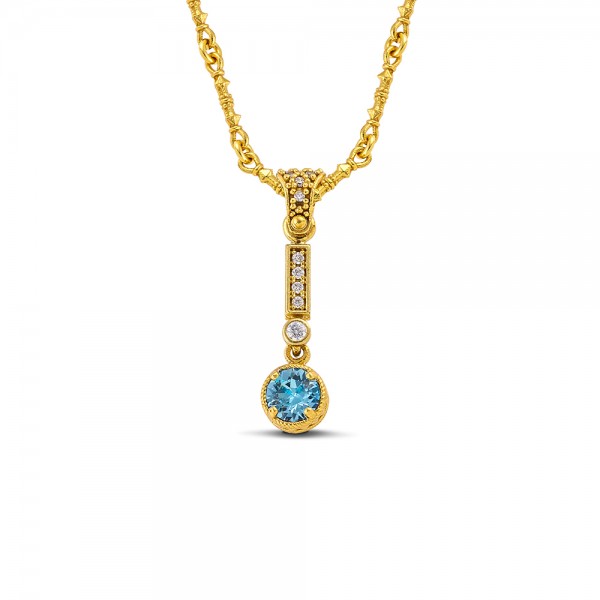 Sterling Silver Gold Plated Pendant with Gold Plated Chain M209-5RO