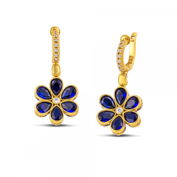 Sterling Silver Earrings with Zircon Stones S205-1