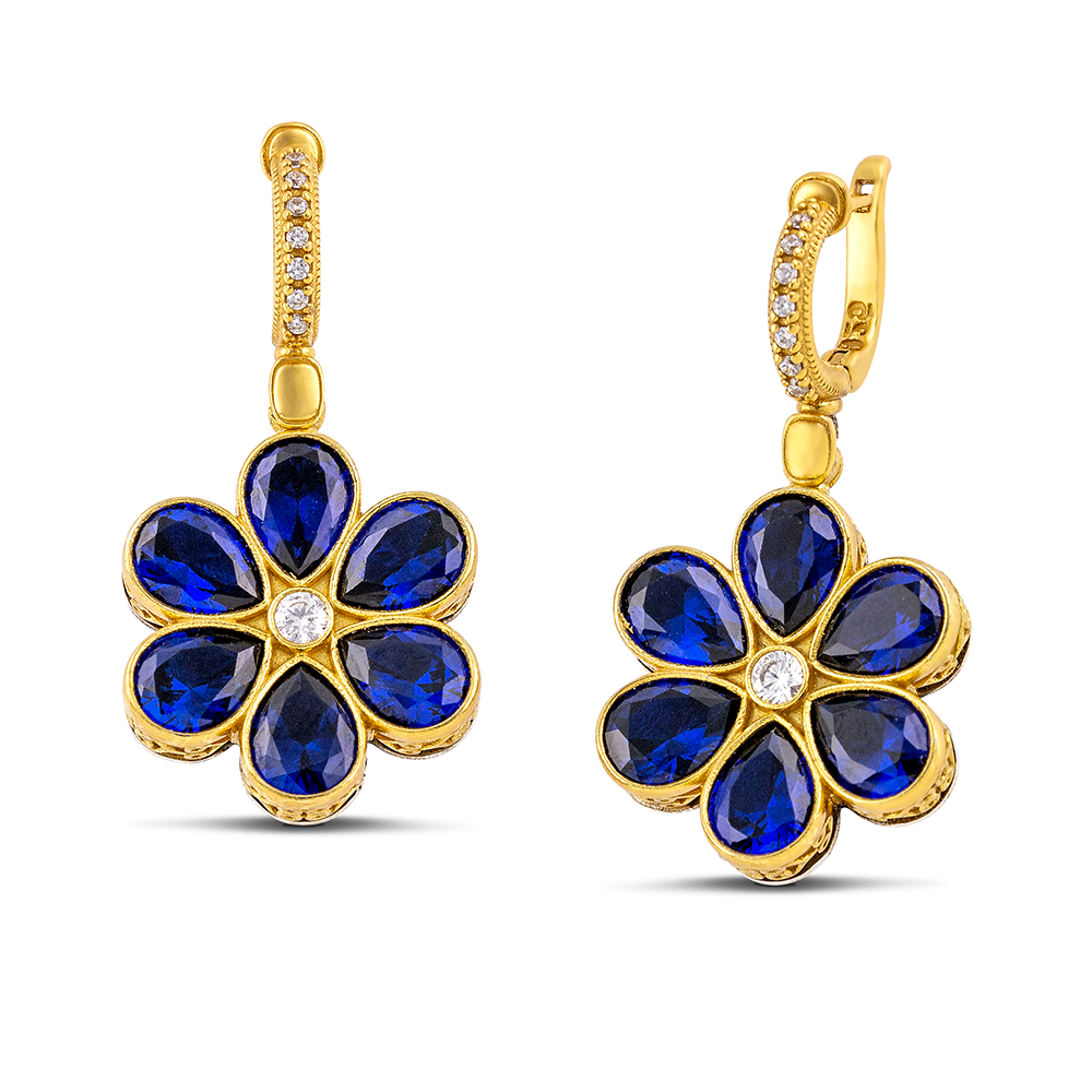 Sterling Silver Earrings with Zircon Stones S205