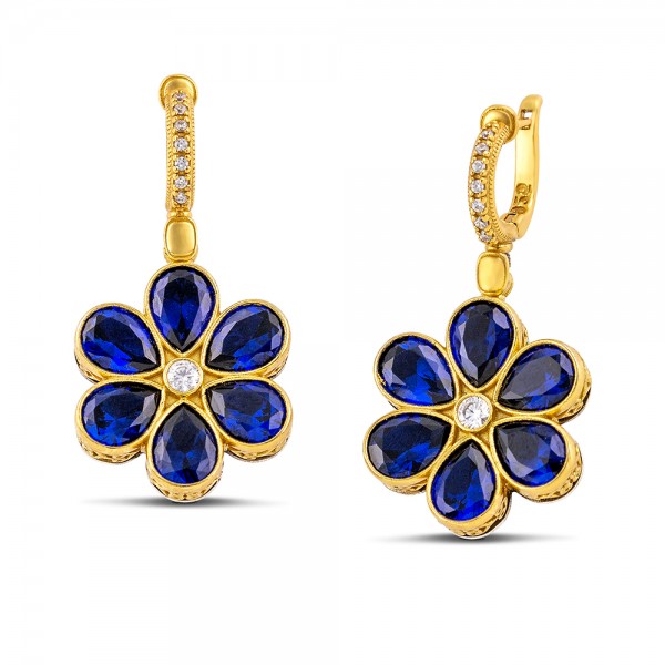 Sterling Silver Earrings with Zircon Stones S205