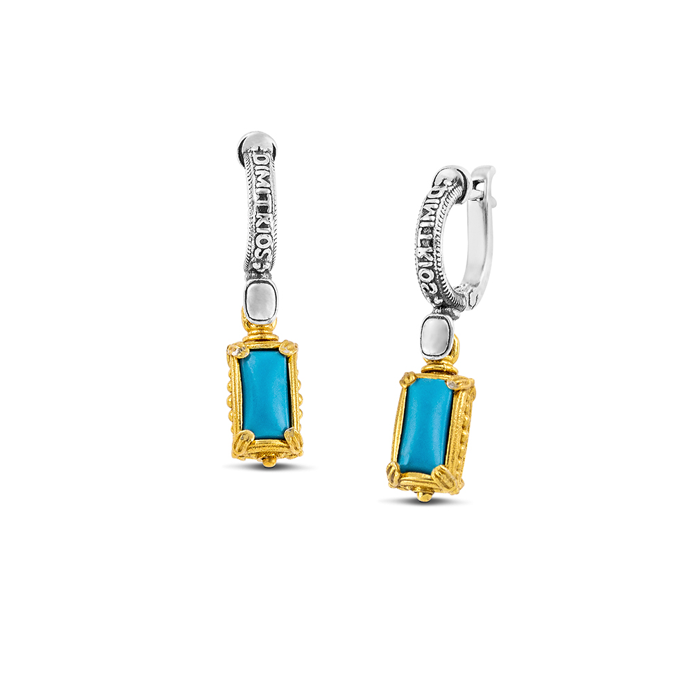 Reversible Sterling Silver Earrings with Semiprecious Stones S207