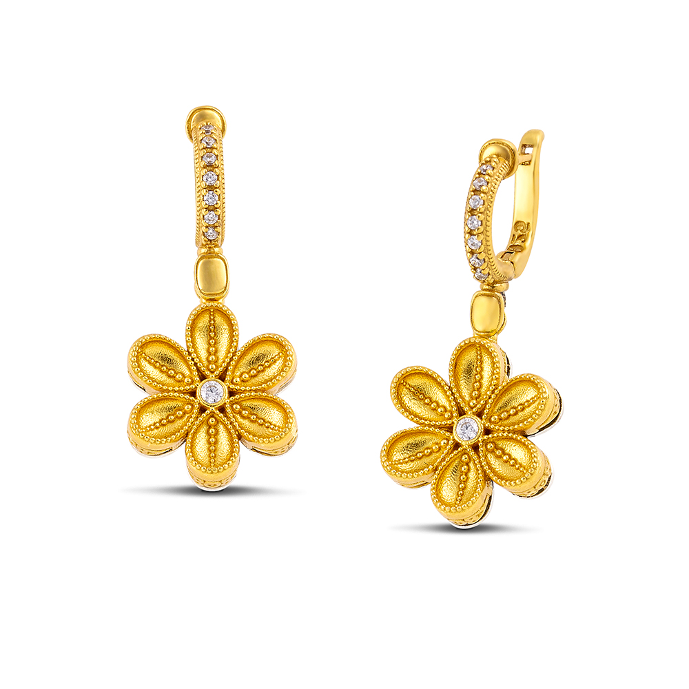 Sterling Silver Earrings with Zircon Stones S208-1