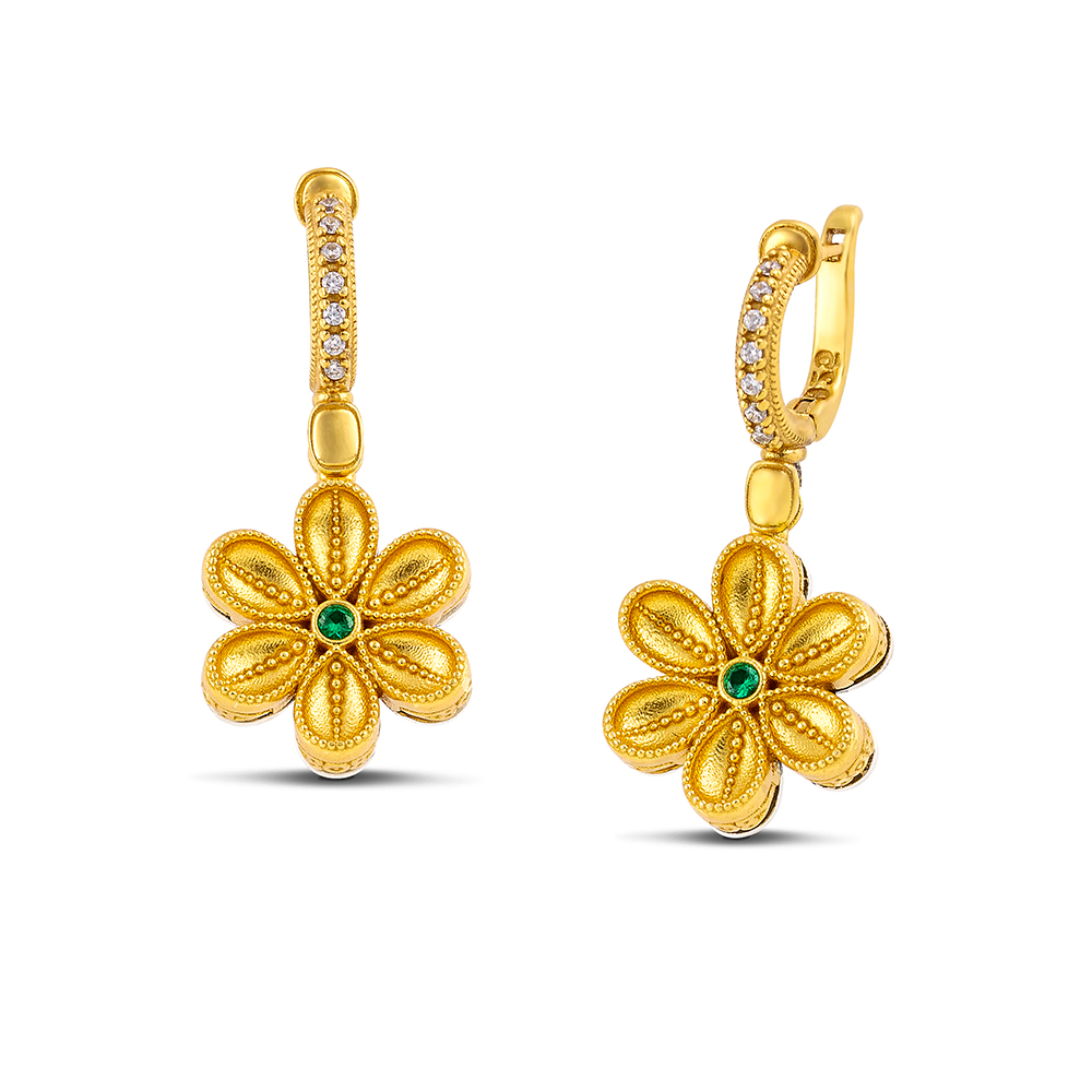 Sterling Silver Earrings with Zircon Stones S208-1