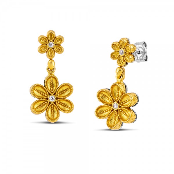 Sterling Silver Earrings with Zircon Stones S208-3