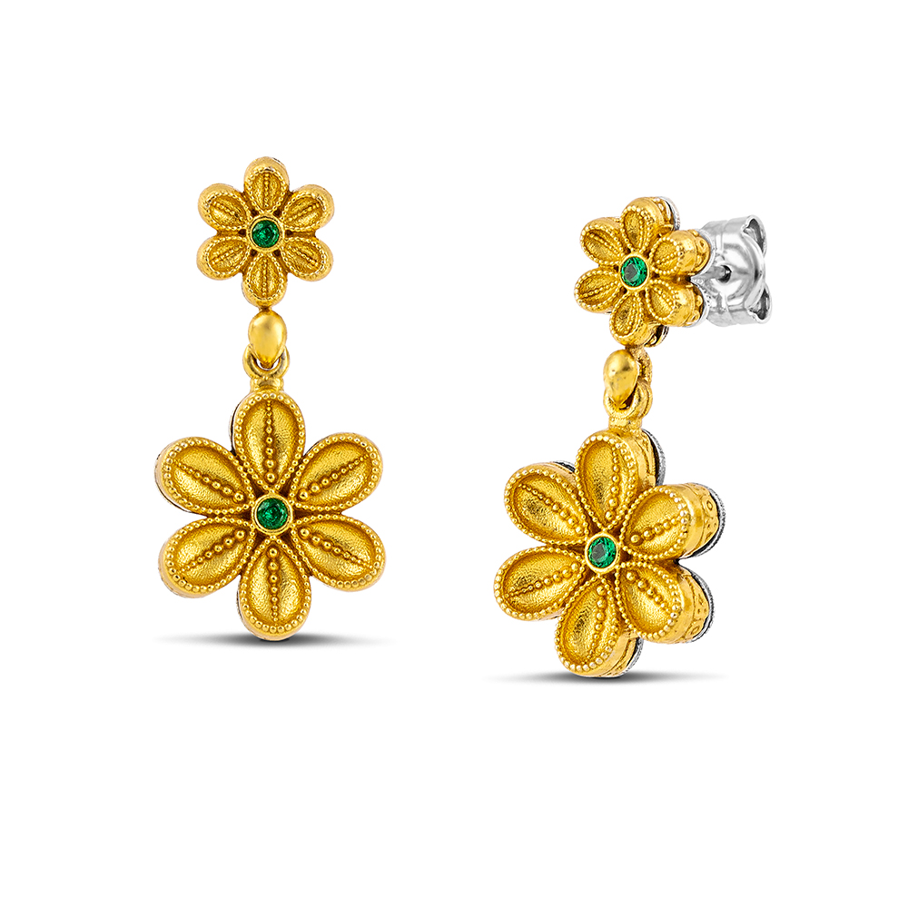 Sterling Silver Earrings with Zircon Stones S208-3