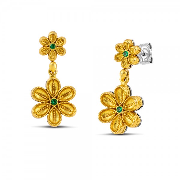 Sterling Silver Earrings with Zircon Stones S208-3