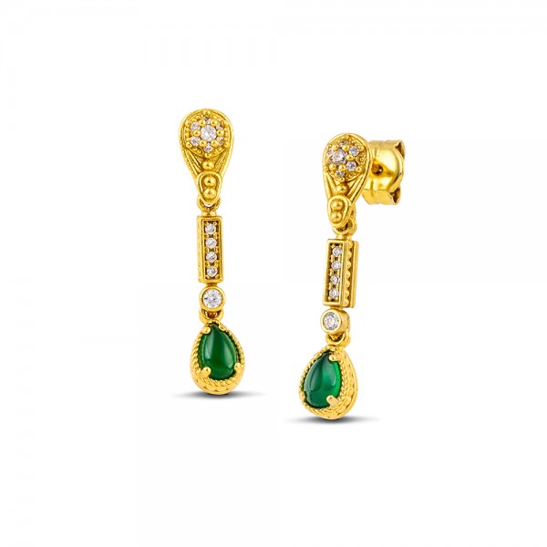 Sterling Silver Gold Plated Earrings S209-1PE2