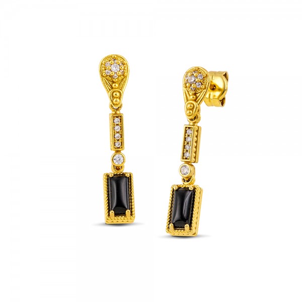 Sterling Silver Gold Plated Earrings S209-3BA2