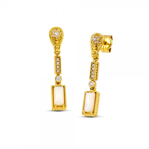 Sterling Silver Gold Plated Earrings S209-3BA2