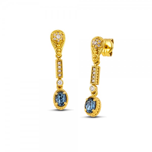 Sterling Silver Gold Plated Earrings S209OV2