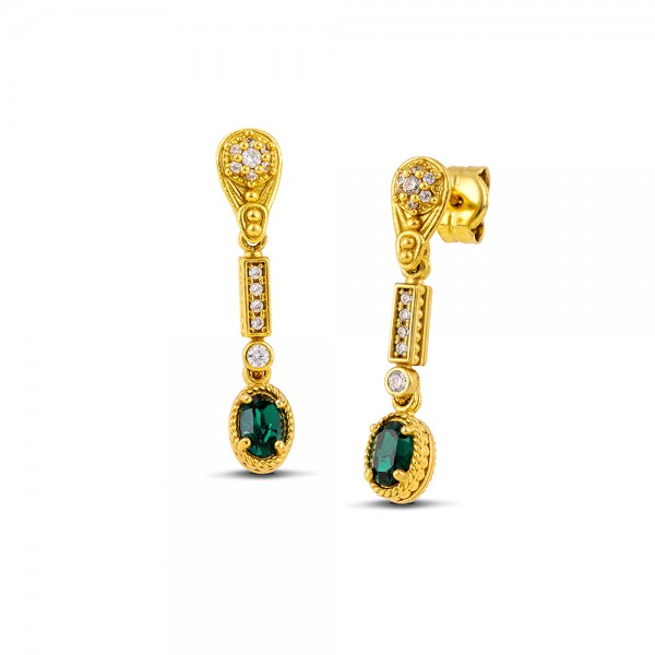Sterling Silver Gold Plated Earrings S209OV2