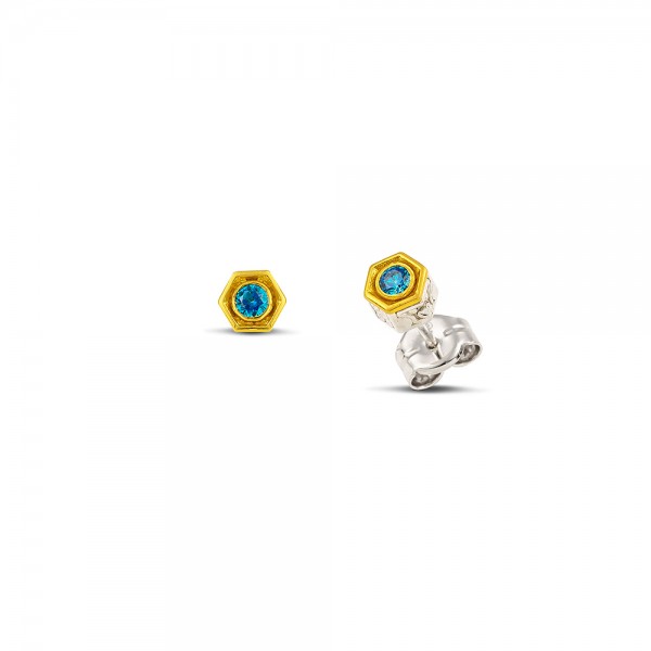 Sterling Silver Earrings with Zircon Stones S211-1