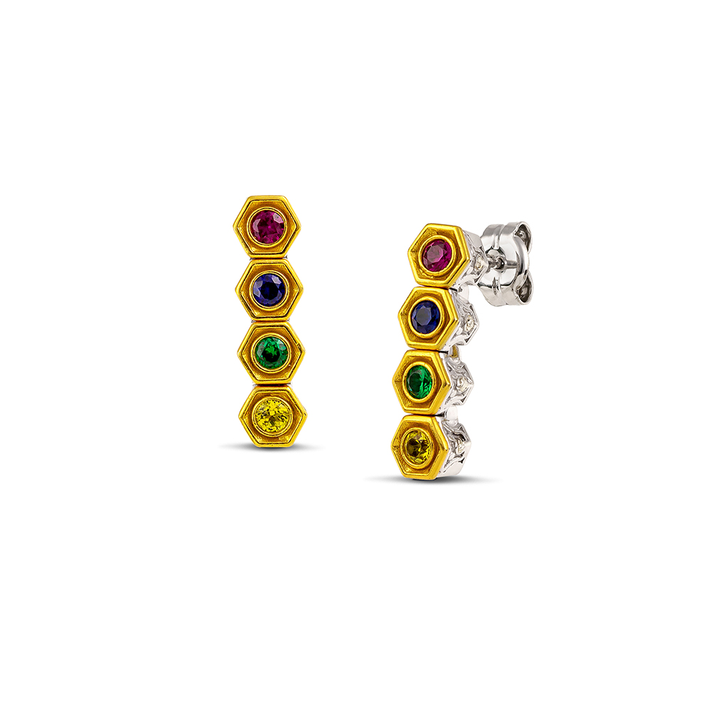 Sterling Silver Earrings with Zircon Stones S211
