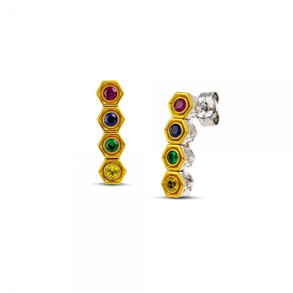 Sterling Silver Earrings with Zircon Stones S211