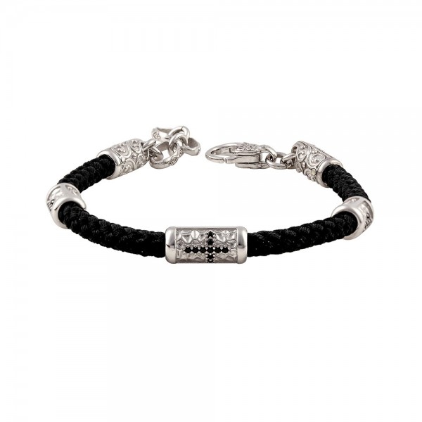 Sterling Silver Bracelet with Zircon Stones in Cross Shape B213-7P