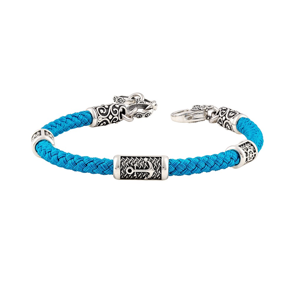 Sterling Silver Bracelet with Anchor B213-9ox