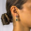 Sterling Silver Reversible Earrings with Zircon Stones S091