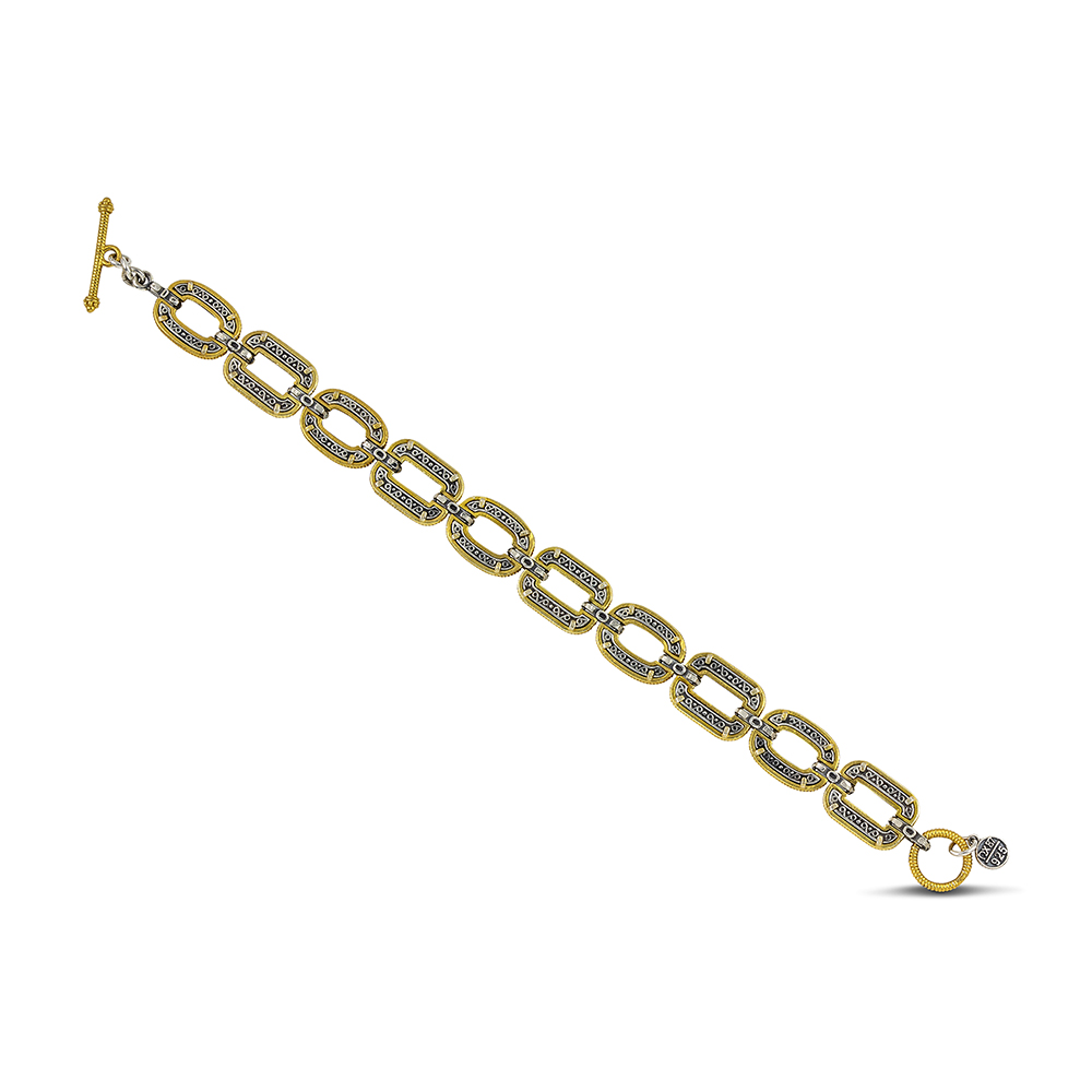 Sterling Silver Bracelet  with Zircon Stones B140-2