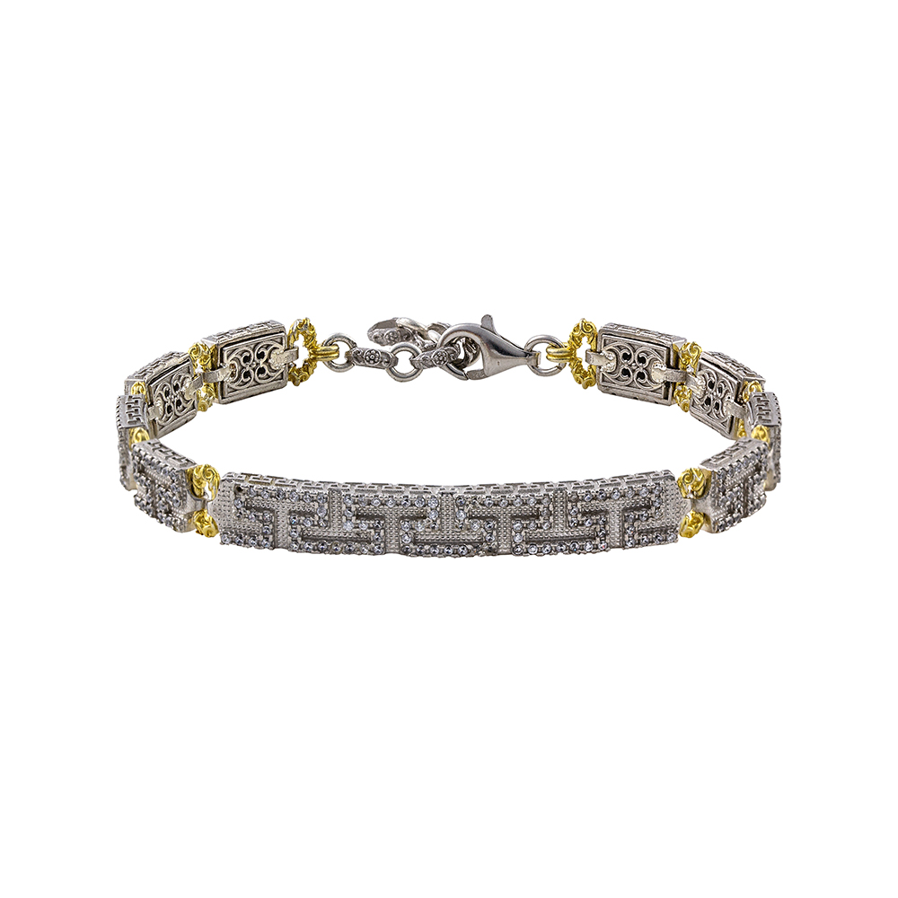 B171 White Gold with Precious Stones