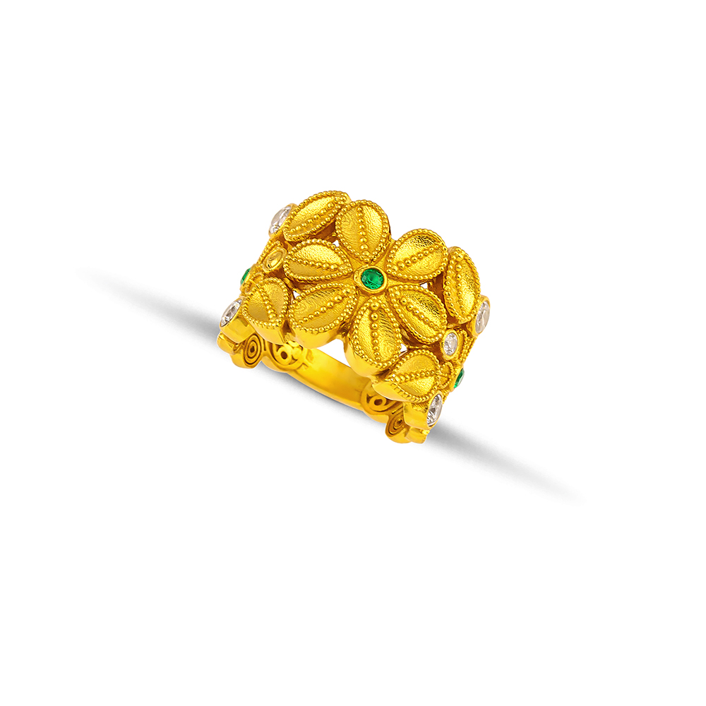 Sterling Silver Ring with Zircon Stones D208-3