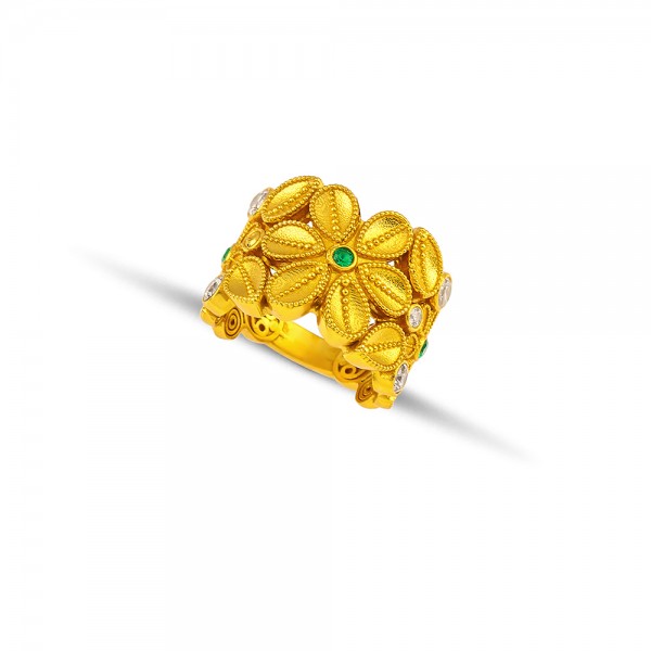 Sterling Silver Ring with Zircon Stones D208-3
