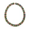 Sterling Silver Necklace with Cat Eye Stones K183-1
