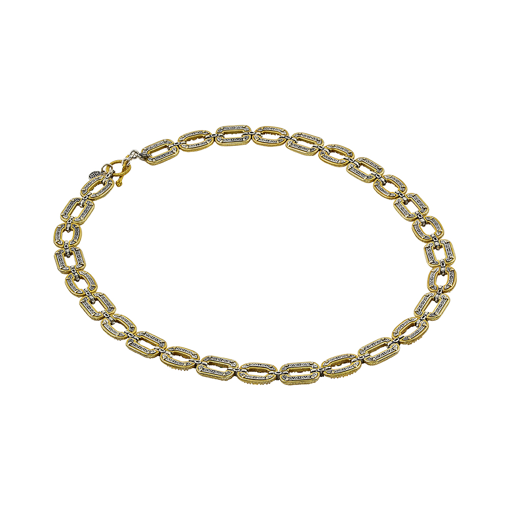 Sterling Silver Necklace  with Zircon Stones K140-2