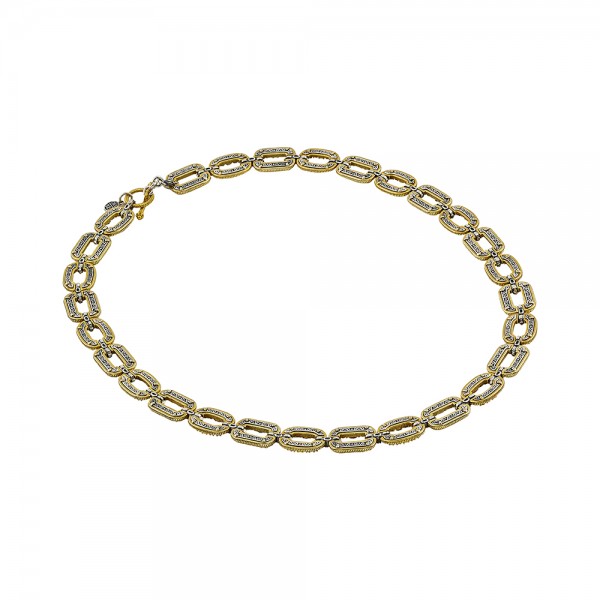 Sterling Silver Necklace  with Zircon Stones K140-2