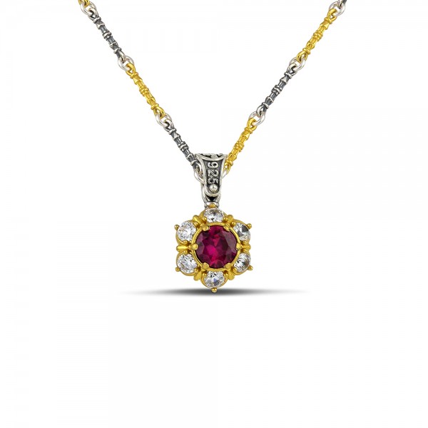 Sterling Silver Pendant  with Zircon Stones M137