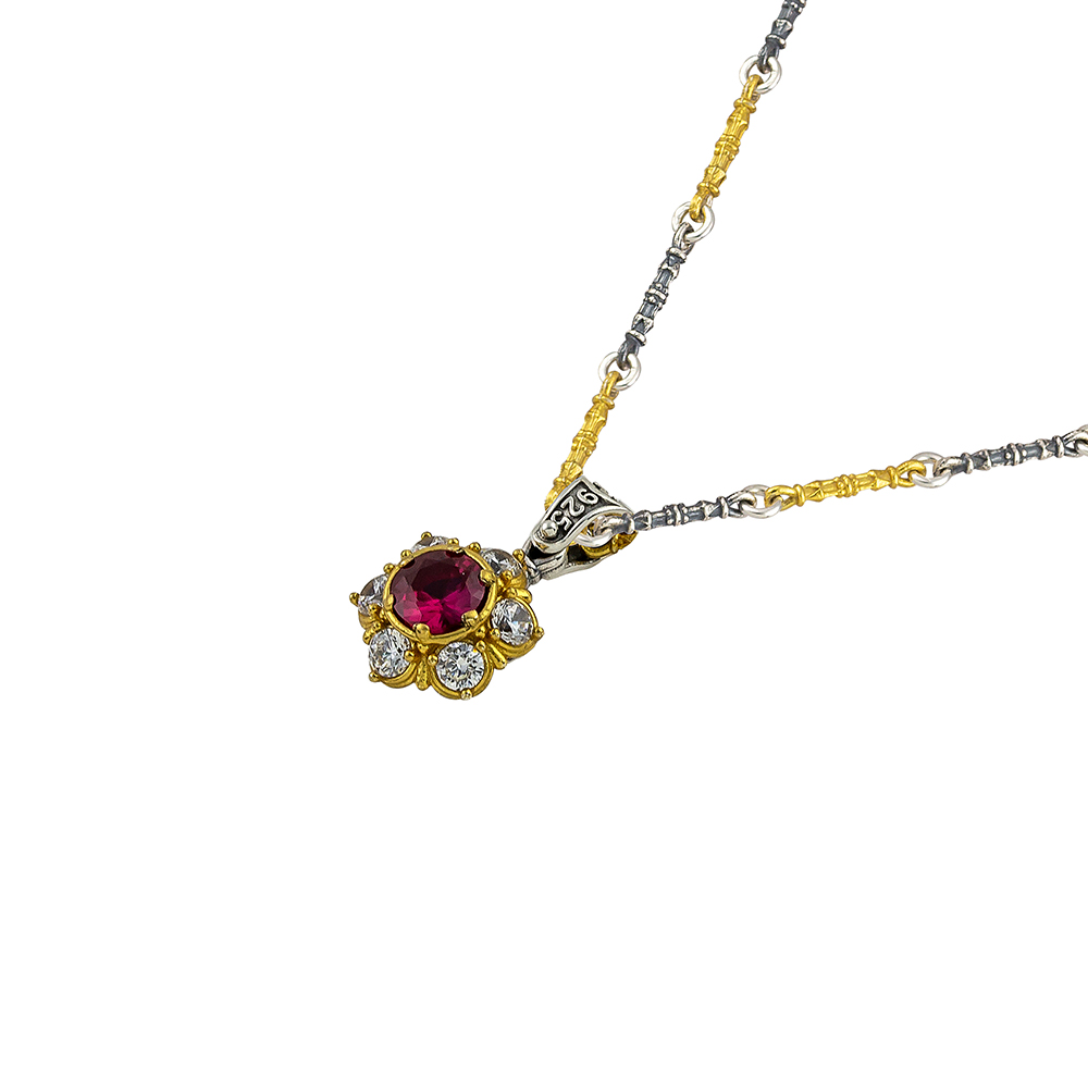 Sterling Silver Pendant  with Zircon Stones M137