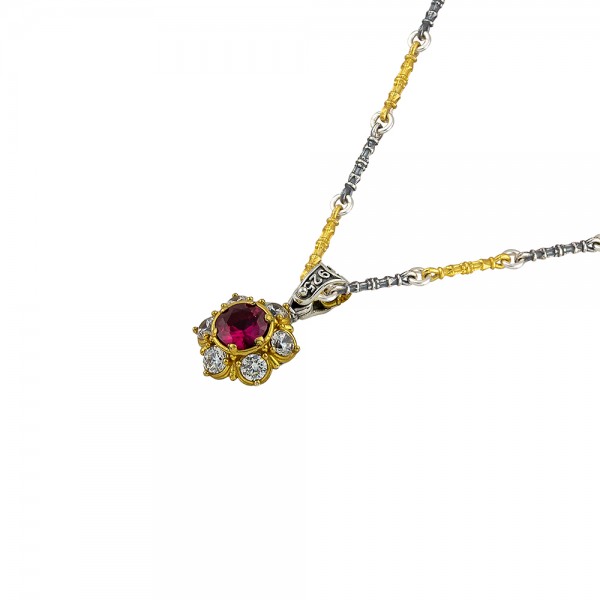 Sterling Silver Pendant  with Zircon Stones M137