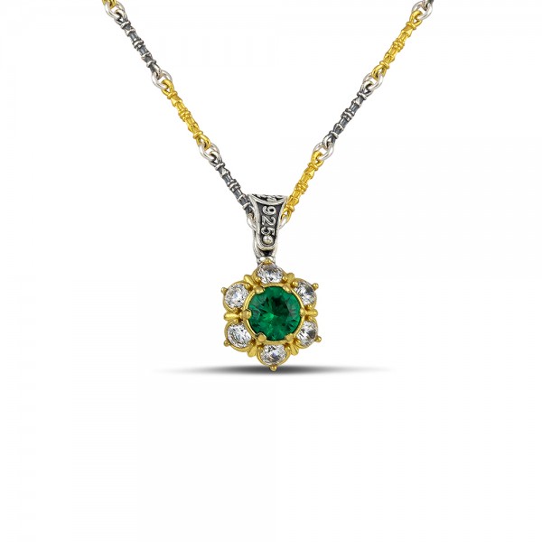 Sterling Silver Pendant  with Zircon Stones M137
