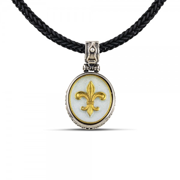 Sterling Silver pendant with Enamel and with Rubber M163