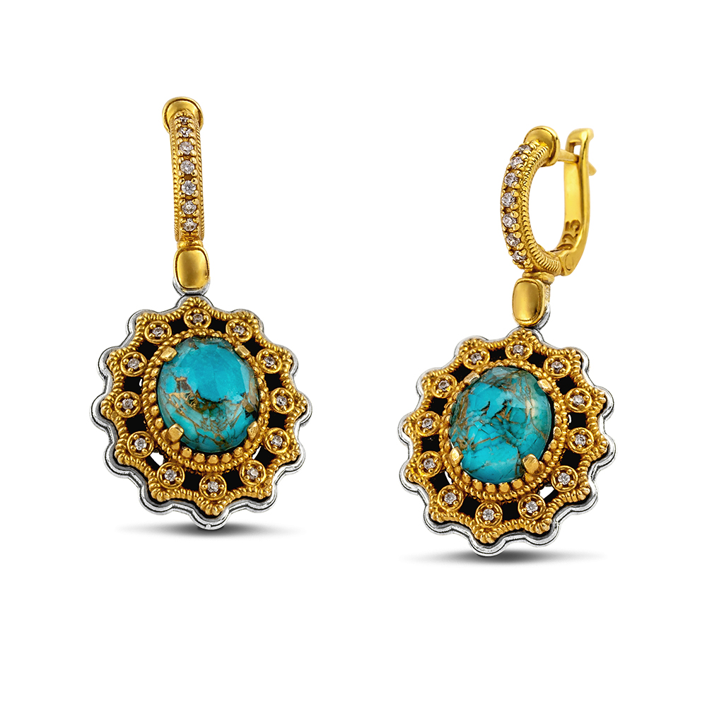 Sterling Silver Earrings with Semiprecious Stones S115