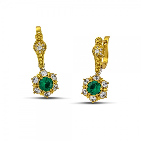 Sterling Silver Earrings with Zircon Stones S137 Sterling Silver Earrings with Zircon Stones S137