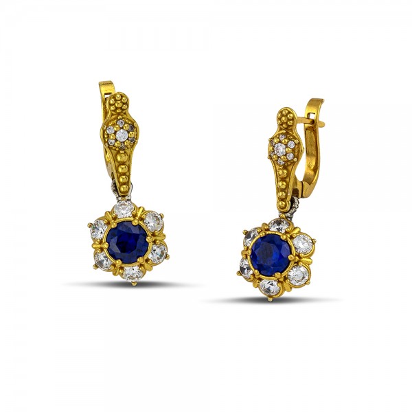 Sterling Silver Earrings with Zircon Stones S137 Sterling Silver Earrings with Zircon Stones S137