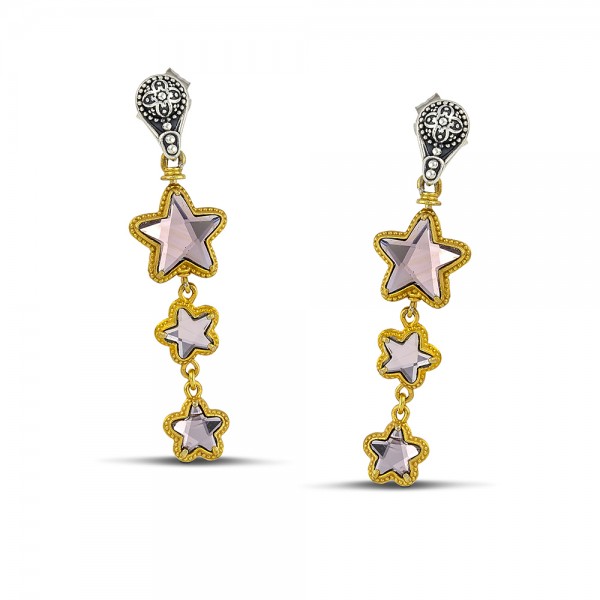 Sterling Silver Earrings  with Swarovski Crystals S144-3 Sterling Silver Earrings  with Swarovski Crystals S144-3