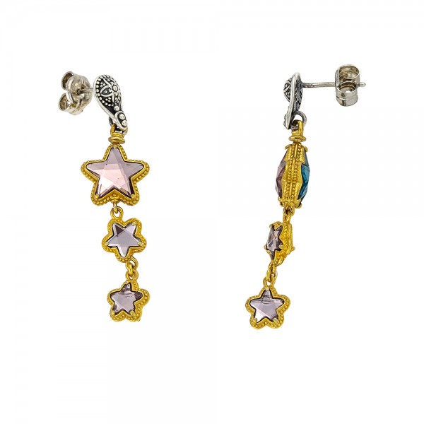 Sterling Silver Earrings  with Swarovski Crystals S144-3