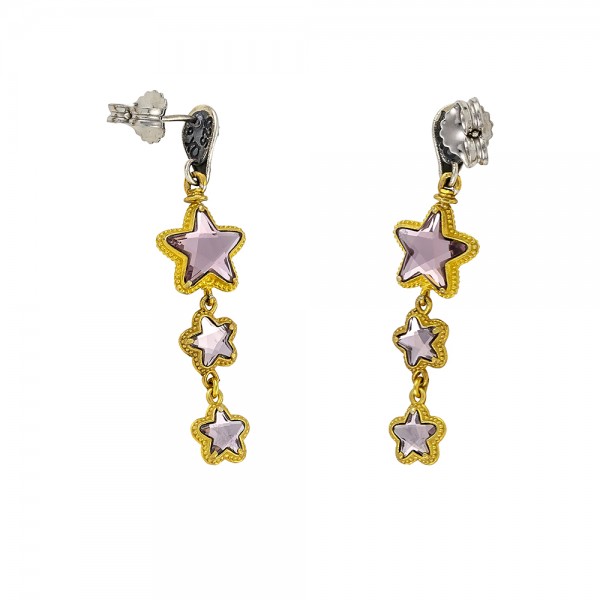Sterling Silver Earrings  with Swarovski Crystals S144-3 Sterling Silver Earrings  with Swarovski Crystals S144-3