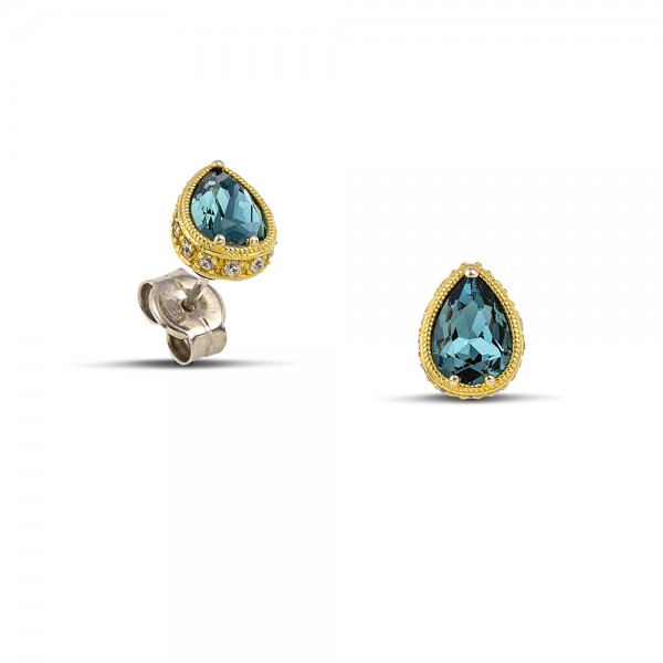 Sterling Silver Earrings with Swarovski Crystals S156-2